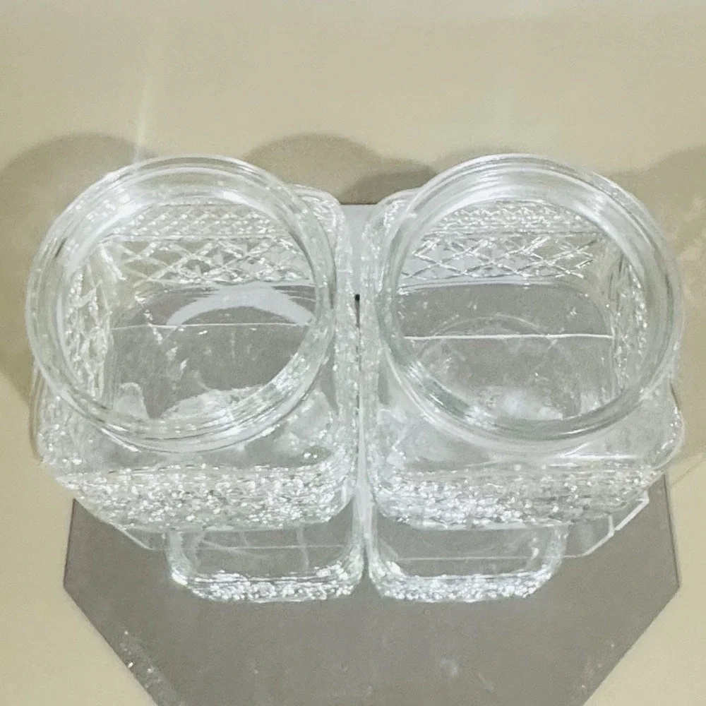 (2) Vintage‎ Anchor Hocking Wexford Pattern Clear Glass Canister Jar - No Lids